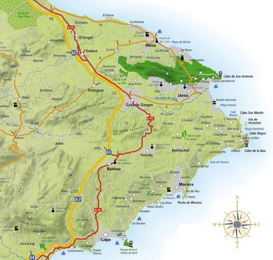 Marina Alta Map